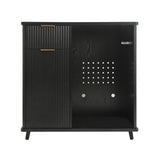 Fluted Coffee Bar Cabinet With Mini Fridge Space & Charging Station