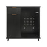 Fluted Coffee Bar Cabinet With Mini Fridge Space & Charging Station