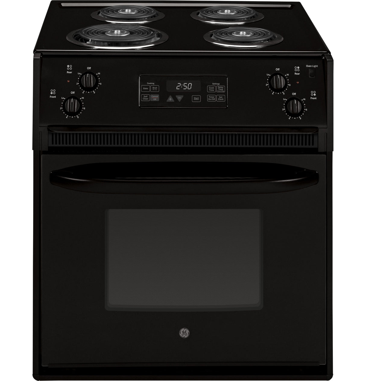 GE JM250DTBB - 27 in. 3 cu. ft. Drop-In Electric Range with Coil Burners - Black