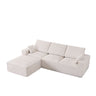 Modular Sectional Sofa With Ottoman, USB And Type C Charger, Petal Armrest Design