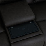 Wendell - Power Motion Loveseat With Console, Wireless Charger, Storage, USB & LED - Dark Gray