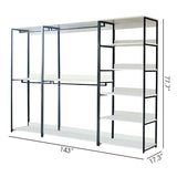 Fiona - Freestanding 3 Tower System Walk In Closet With 7 Shelf Wood And Metal Frame - White
