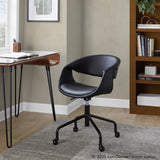 Curvo - Upholstered 4-Star Task Chair - Black Metal Base