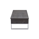 Iban - Coffee Table With Lift Top - Gray Oak & Chrome