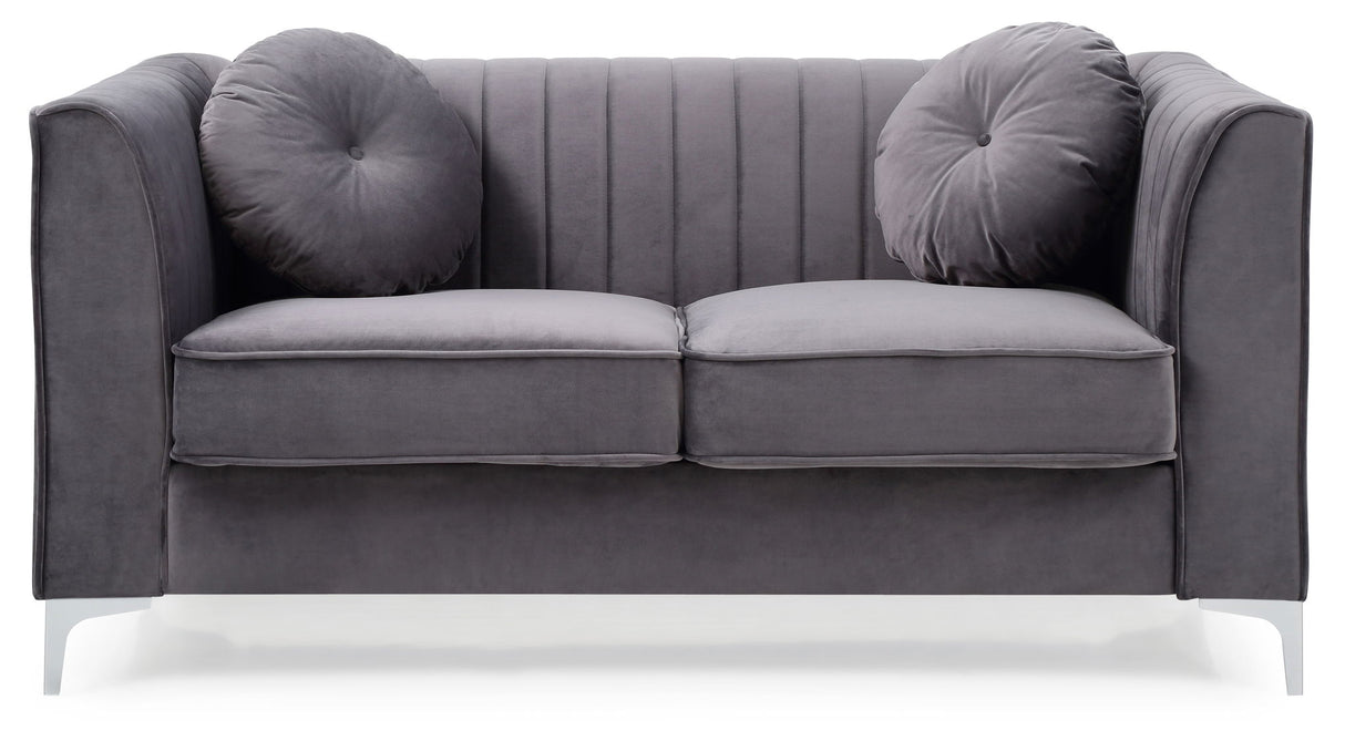 Glam Styled Micro Suede Velvet Loveseat