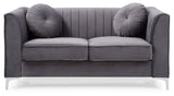 Glam Styled Micro Suede Velvet Loveseat