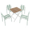 4 Piece Set Of Modern Color Block Designed Single Chairs With Folding Square Table