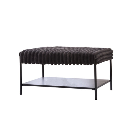 Upholstered Ottoman Coffee Table Foot Rest With Open Storage