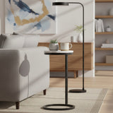 Cerro - Round Accent Table - Antique Bronze / White Marble