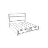 Madrid - Queen Bed With Storage Drawers And Nickel Handles - Black