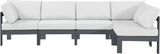 Nizuc - Outdoor Patio 5 Piece Modular Sectional With Gray Frame