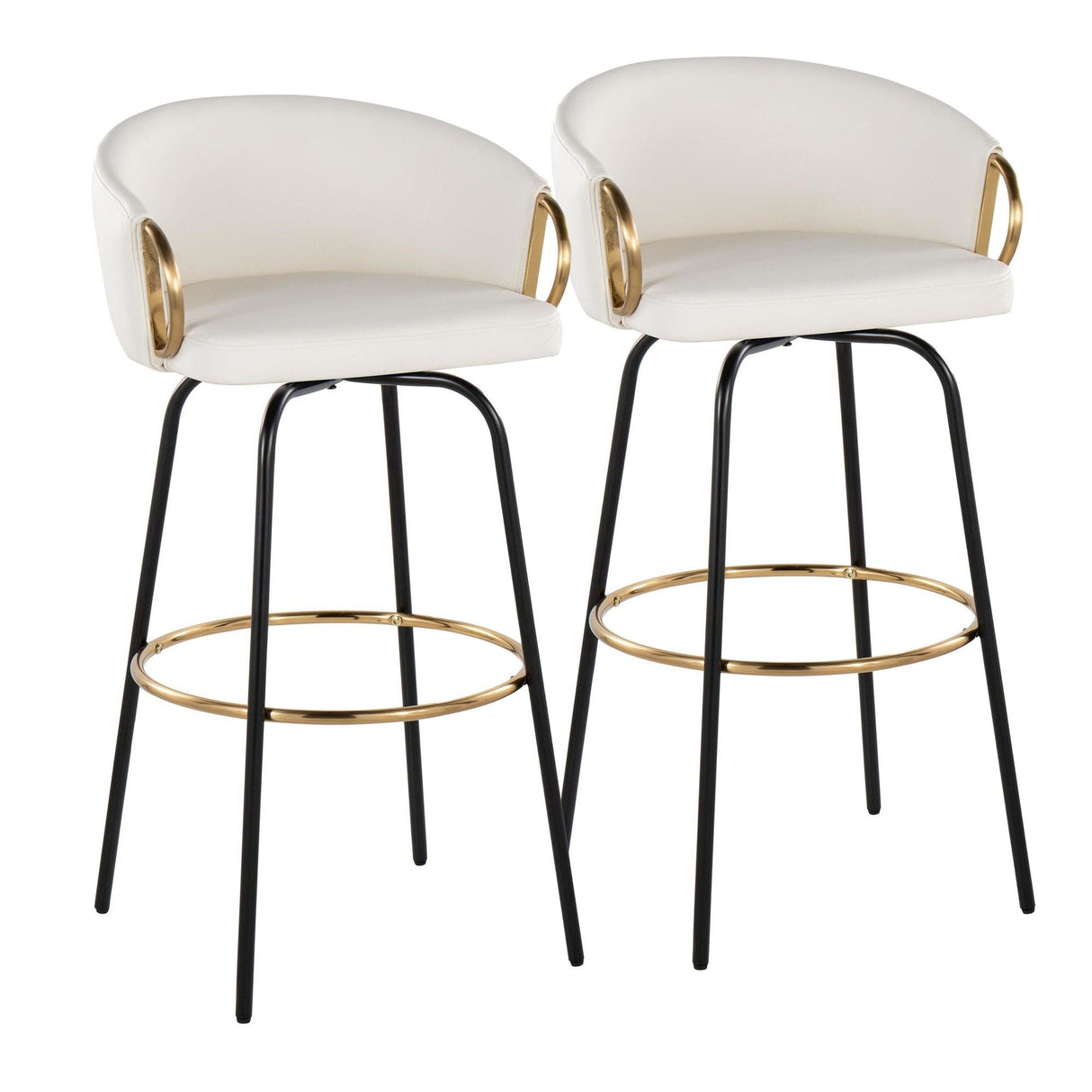 Claire - 30" Fixed-Height Barstool (Set of 2) - Black Base