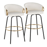 Claire - 30" Fixed-Height Barstool (Set of 2) - Black Base