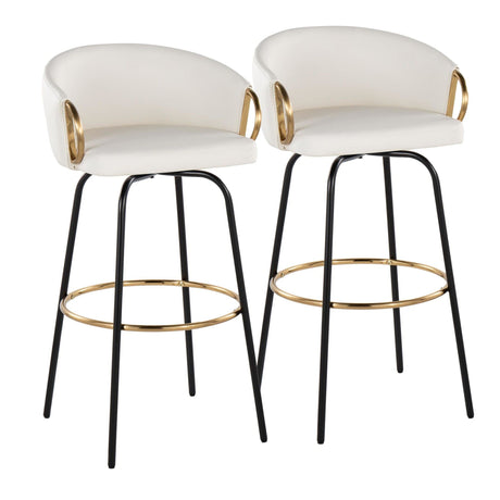 Claire - 30" Fixed-Height Barstool (Set of 2) - Black Base