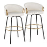 Claire - 30" Fixed-Height Barstool (Set of 2) - Black Base