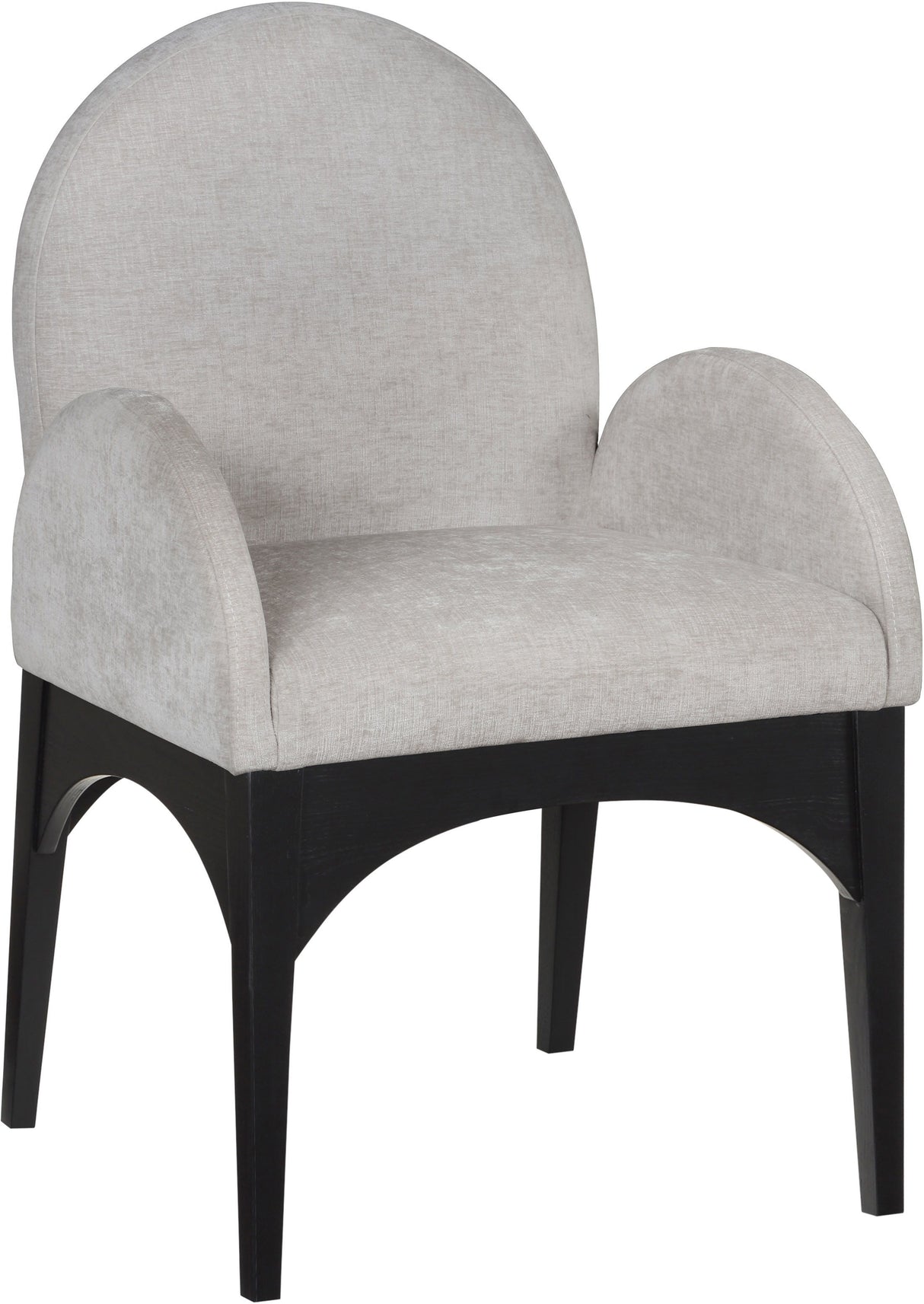 Waldorf - Chenille Dining Arm Chair With Black Legs