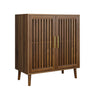 Grille Striped Sideboard Buffet Cabinet With Storage