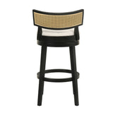 Noely - Modern Farmhouse Swivel Wood Bar Height Kitchen Bar Stool