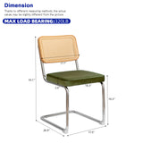 Rattan Side Accent Dining Chairs With Painted Legs (Set of 2)