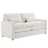 Cozy Upholstered Plush Cushion Loveseat Sofa For Living Room