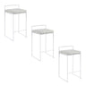 Fuji - Contemporary Stackable Counter Stool (Set of 2) - White Frame