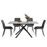 Modern Expandable Dining Table With Retractable Leaf With Chairs