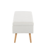 Storage - Bench - Natural Wood, Cream Fabric