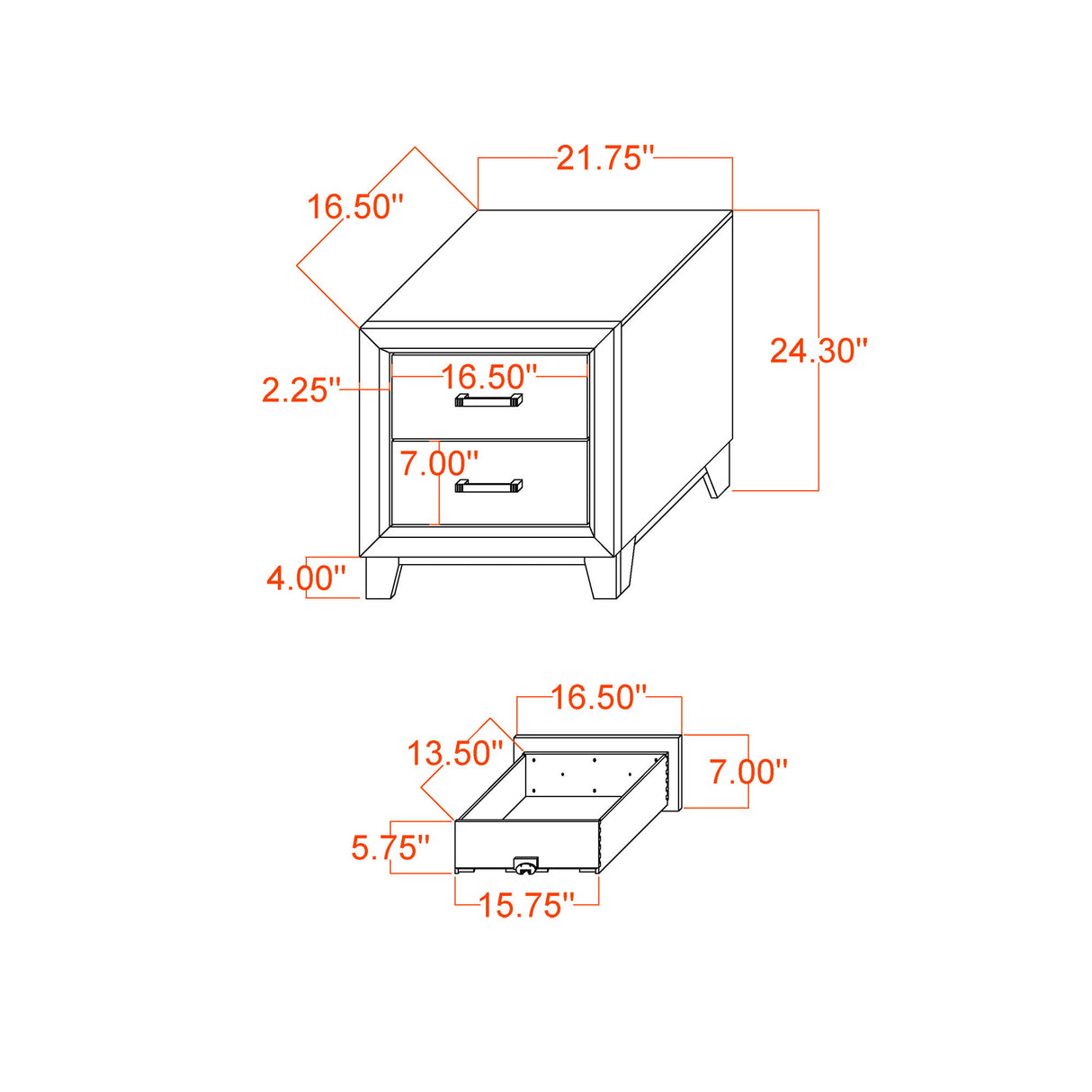 Soluto - Nightstand - Gray / Black