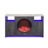 Nancy - Entertainment Unit With Bluetooth Speaker And LED Lighting - Gray