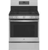 GE Profile(TM) Smart 30" Free-Standing Self Clean Gas Fingerprint Resistant Range with No Preheat Air Fry - (PGB935YPFS)