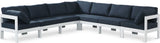 Nizuc - Outdoor Patio 7 Piece Modular Sectional With White Frame
