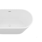 Gloss Freestanding Bathtub With Drain, Stand Alone Soaking Tub