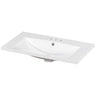 Single Bathroom Basin Sink, Vanity Top Only With 3 Faucet Holes