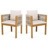 Outdoor Dining Chairs With Mix Rope Handles (Set of 2)