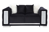 Trislar - Loveseat With 4 Pillows (Same 52526) - Black Velvet