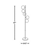 Bubbles - Metal Floor Lamp - Black Chrome Metal, Iridescent Glass Sconces