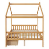 House Style Platform Bed With Headboard, Footboard, 2 Drawers, And Roof Design