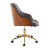 Bacci - Office Chair - Gold Metal Base