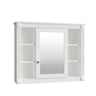 Wall Mounted Bathroom Storage Cabinet With Mirror, Cabinet With 6 Open Shelves And Adjustable Interior