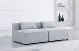 Cube - Linen Modular 2 Seat Armless Sofa