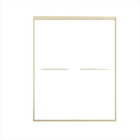 Double Sliding Shower Door, Semi-Frameless Bypass Bathroom Sliding Door With 1/4" (6 Mm) Tempered Glass For Walk-In Shower