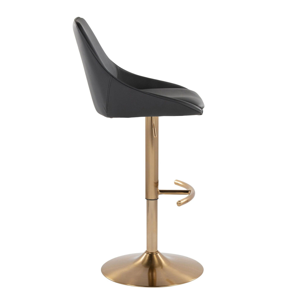 Diana - Adjustable Barstool With Rounded T Footrest (Set of 2) - Gold Metal