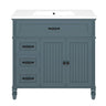Bathroom Vanity With Sink, 2 Doors 2 Drawers, Freestanding Design