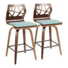 Folia - Fixed Height Swivel Counter Stool (Set of 2) - Walnut Wood