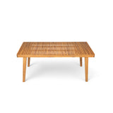 Outdoor Dining Table With Slatted Top, Ideal For Patio
