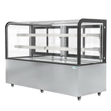 71 in. Dry Bakery Display Case with Front Curved Glass Protection, 20 cu ft. BDC-20C.