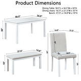 Dining Table Set With Crystal Decoration And Upholstered Chairs
