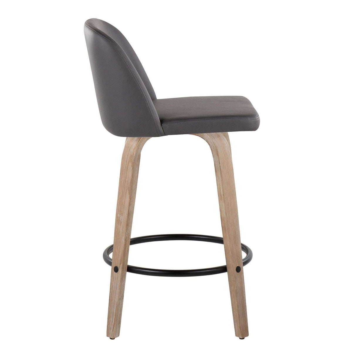 Toriano - 26" Fixed-Height Counter Stool (Set of 2) - Gray And Light Brown