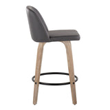 Toriano - 26" Fixed-Height Counter Stool (Set of 2) - Gray And Light Brown