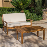 Outdoor Chat Set With Coffee Table And Loveseat
